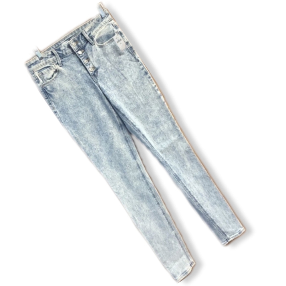 Old Navy Rockstar Super Skinny Mid-rise Button-fly Stonewashed Jeans size 10